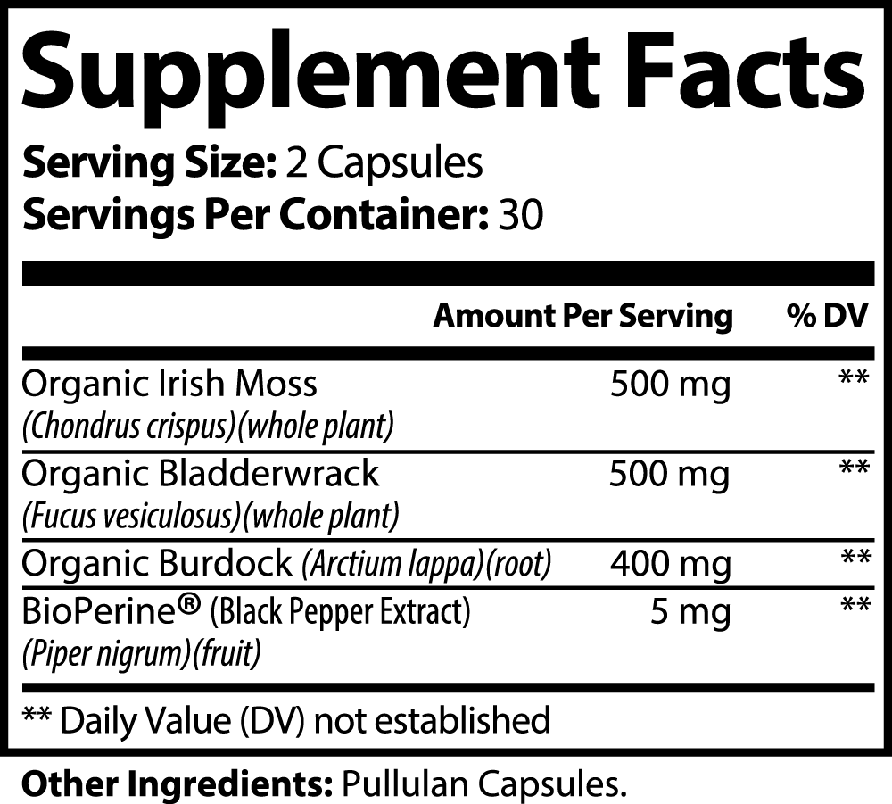 Organic Sea Moss Capsules 500mg