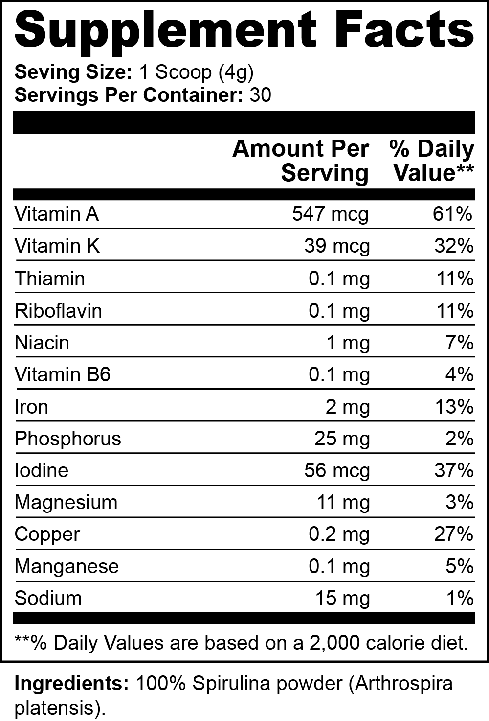 Spirulina Powder 125g